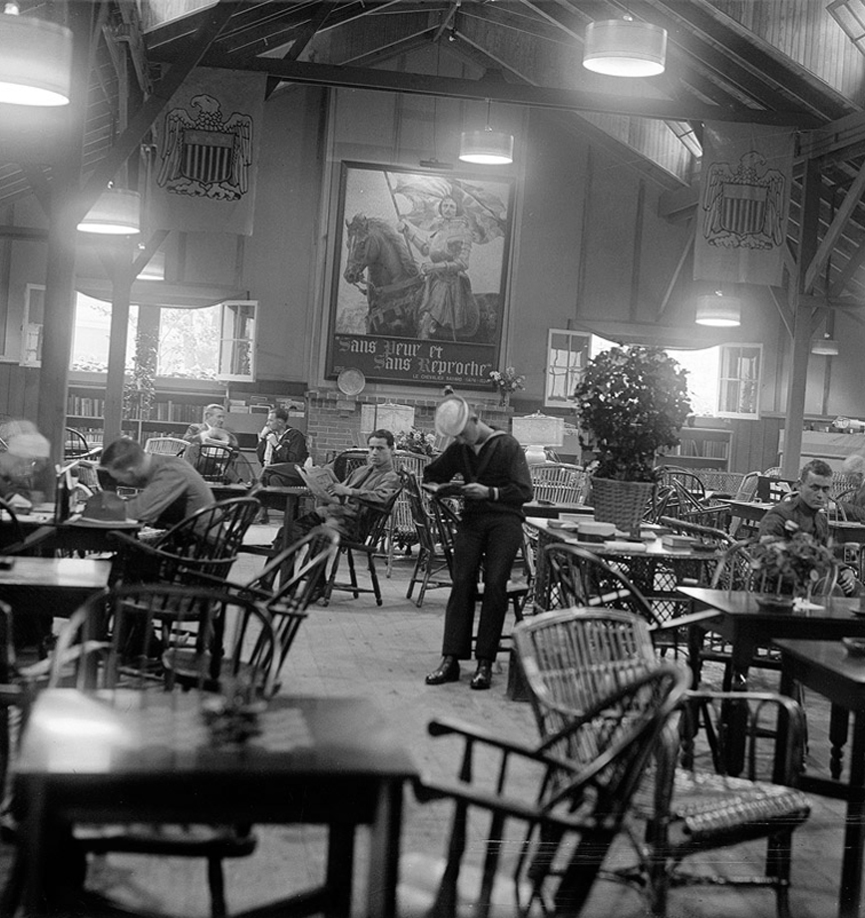Cantina Eagle Hut para hombres alistados, en Bryant Park. Nueva York, 1918. Shorpy